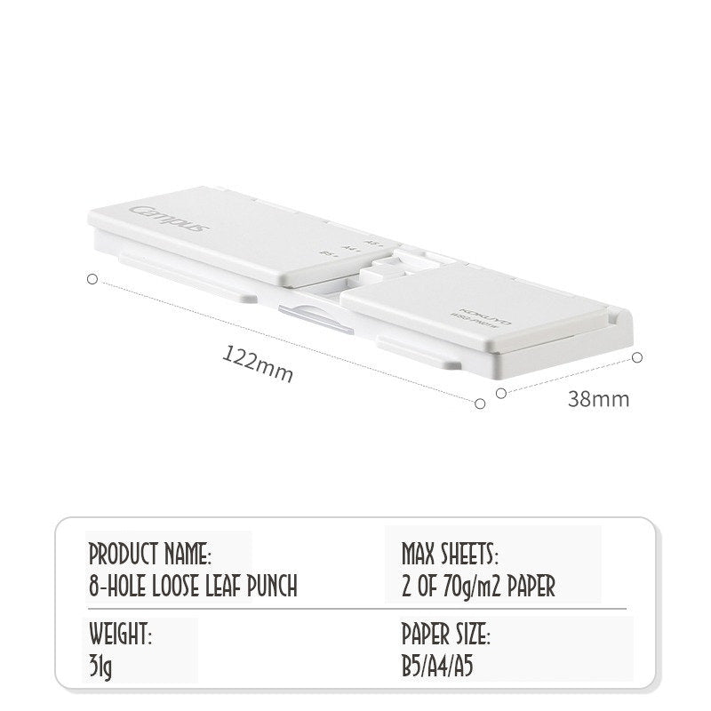 KOKUYO Campus 8 Hole Punch Portable for A5/B5/A4