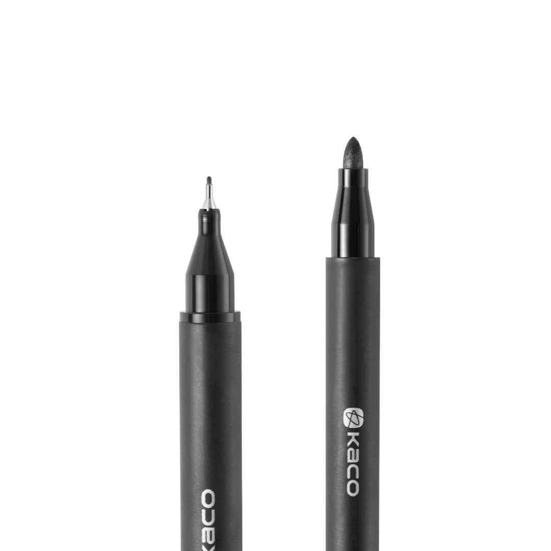 KACO Pure Double Tip Permanent Markers,Black/Red/Blue Color,5 Pack