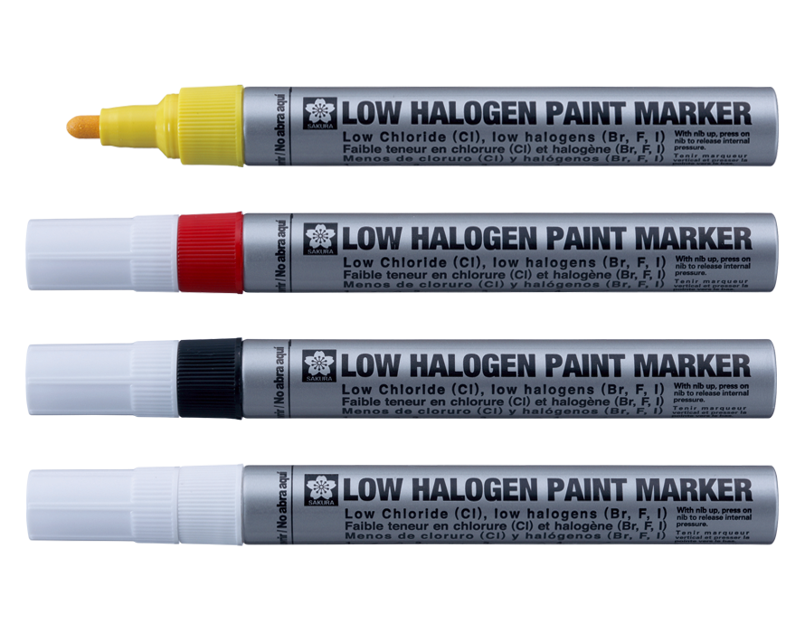 SAKURA Low Halogen Paint Marker Industrial Pen 3 Pack