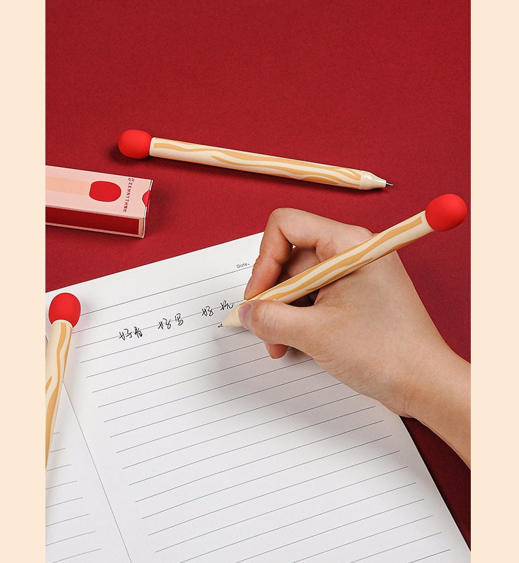 ZENNYTH Match-Shaped Retractable Gel Pen 0.5mm Black Ink,8-Pack