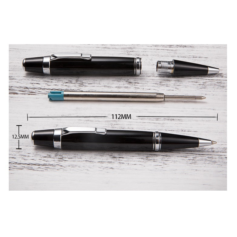Mini Pocket Metal Ballpoint Pen Set of 2,Black Ink 1.0mm Bullet Tip