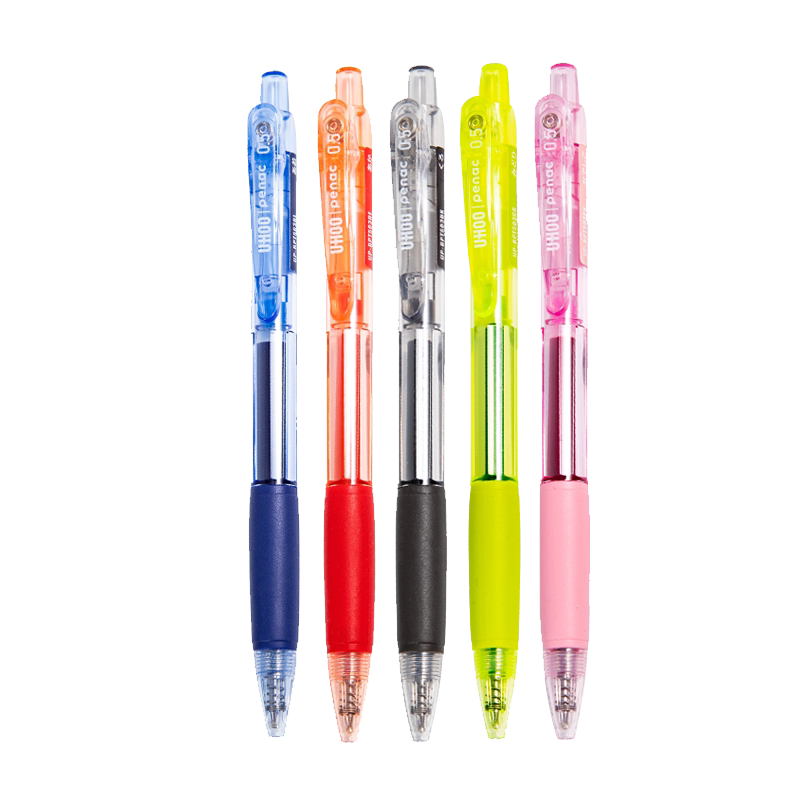 Penac UHOO Retractable Gel Pens, 0.5mm RRG Ink, 5-Colour Set 5 Mixed Color