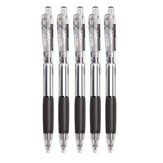 Penac UHOO Retractable Gel Pens, 0.5mm RRG Ink, 5-Colour Set 5 Black