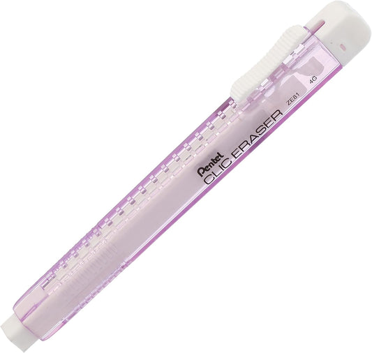Pentel Clic Eraser ZE81-Transparent Barrel (NON PVC) - 4 Pack