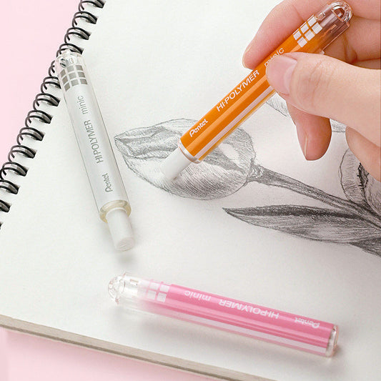 Pentel ZE82 Hi-POLYMER Minic Retractable Eraser, 5-Colour Set