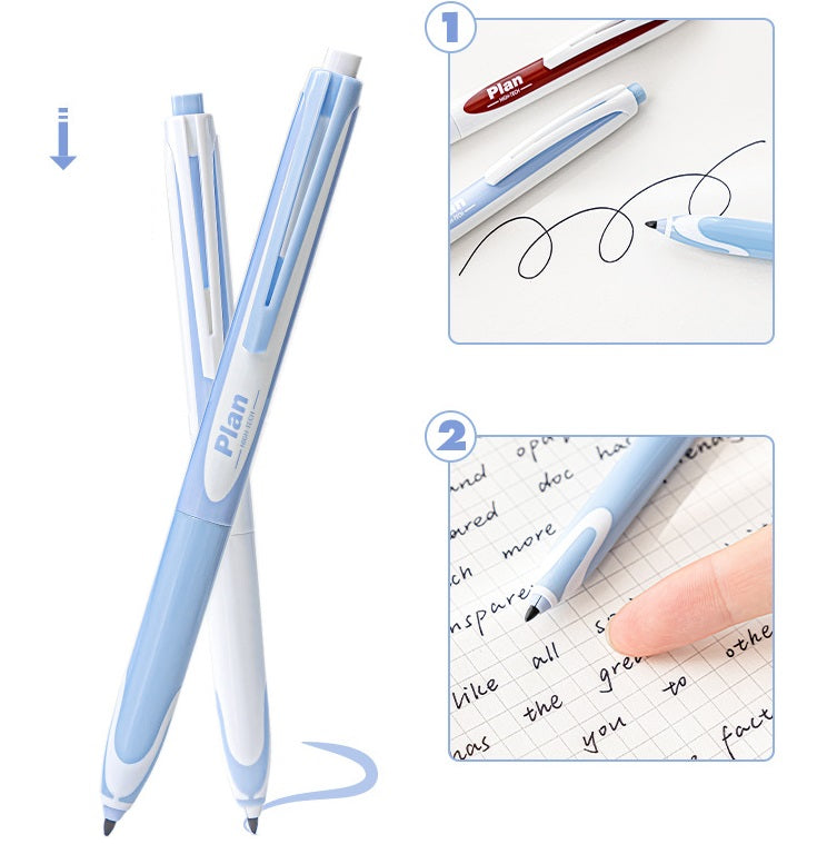 Planwith High-Tech Retractable Gel Pen 0.5mm 4 Pack with Black & Red Ink Refills