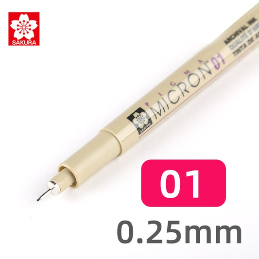 Sakura Pigma Micron Pen - Size 01 - 0.25 mm - Black (3 Pack)