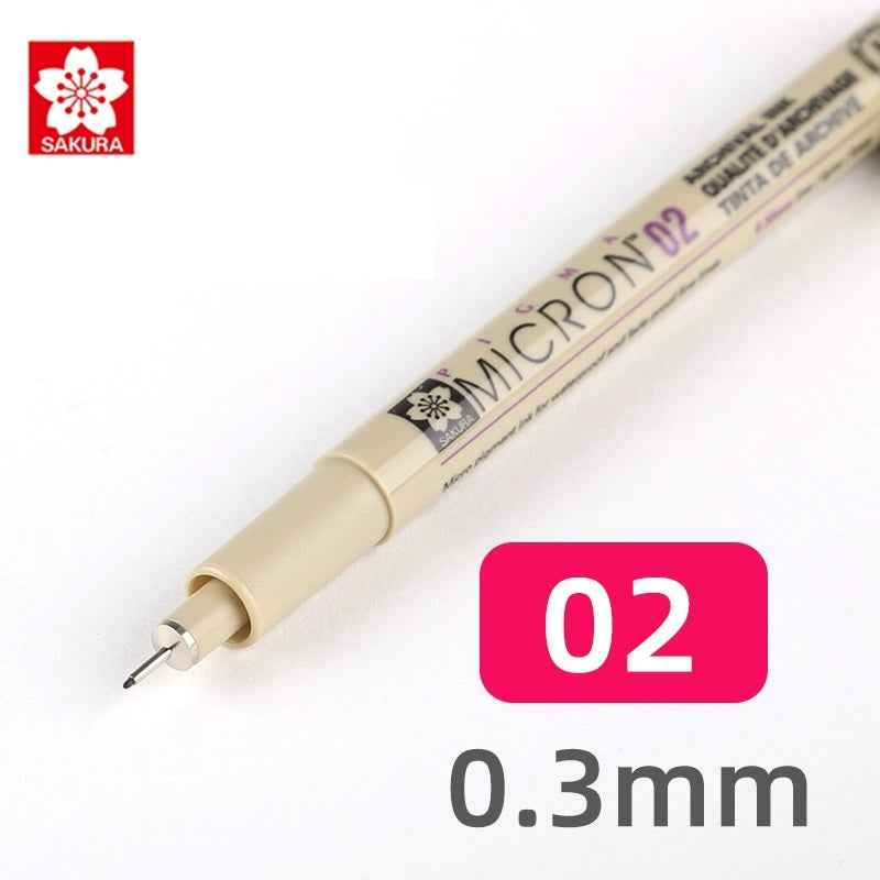 Sakura Pigma Micron Pen Size 02 mm Black (3 Pack)