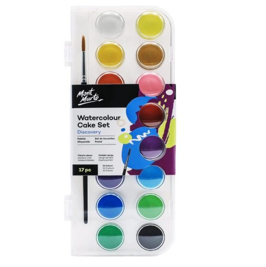 Mont Marte Watercolour Cake Set Discovery 16 Brilliant Colours