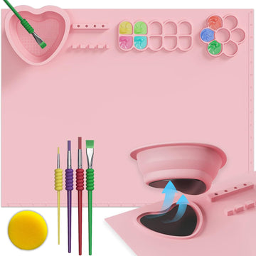 Silicone Painting Mat with Cup and Paint Holder