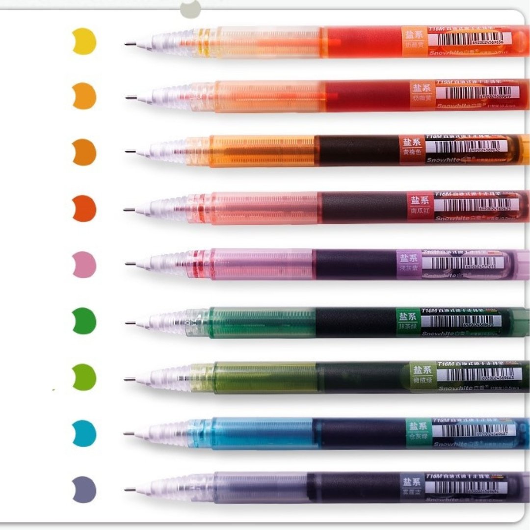 Snowhite T16M Morandi 0.5 Rollerball Pen- Pack of 9