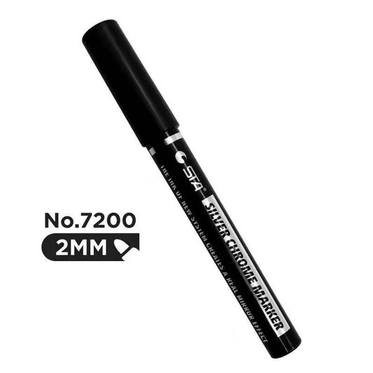 STA Liquid Silver Mirror Chrome Markers Paint 2mm Tip (2 Pack)