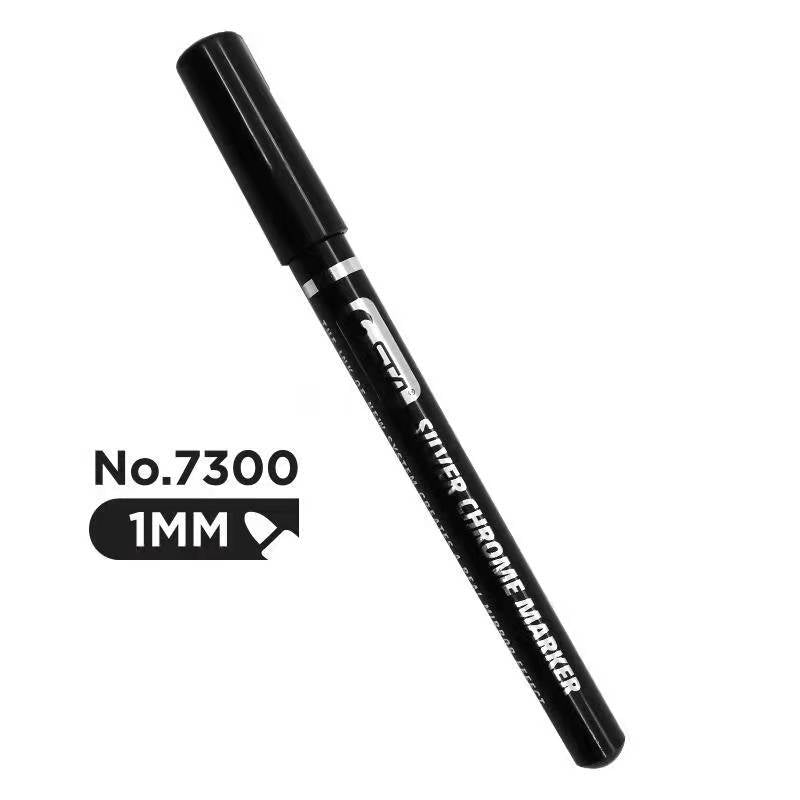 STA Liquid Silver Mirror Chrome Markers Paint 1mm Tip (2 Pack)
