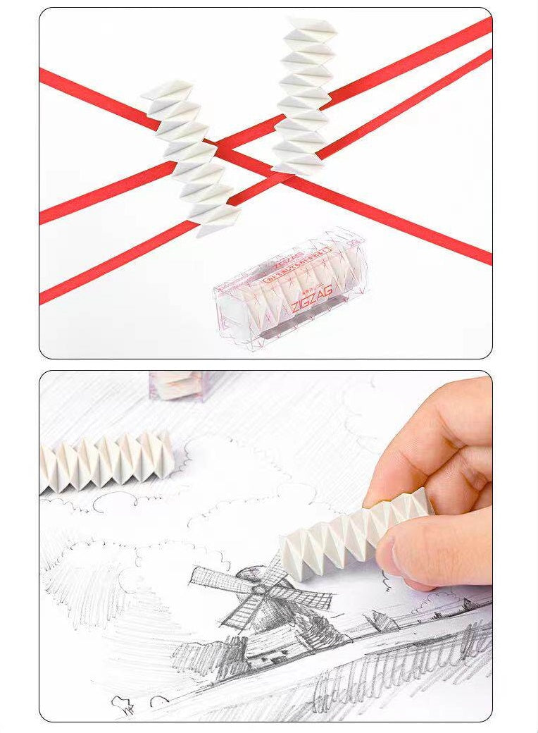 SUN-STAR ZIGZAG 45 Eraser Set Black & White (2-Pack)