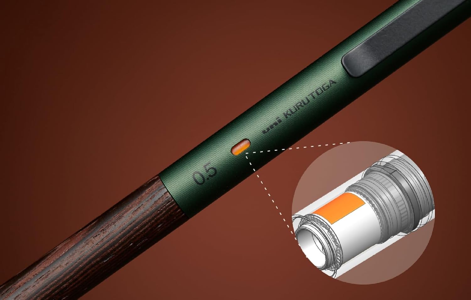 Uni KURU TOGA Mechanical Pencil Wood 0.5mm M5-KW