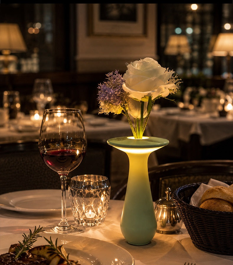 Rechargeable Flower Vase Table Lamp | Touch Dimming | 2700K Warm Glow