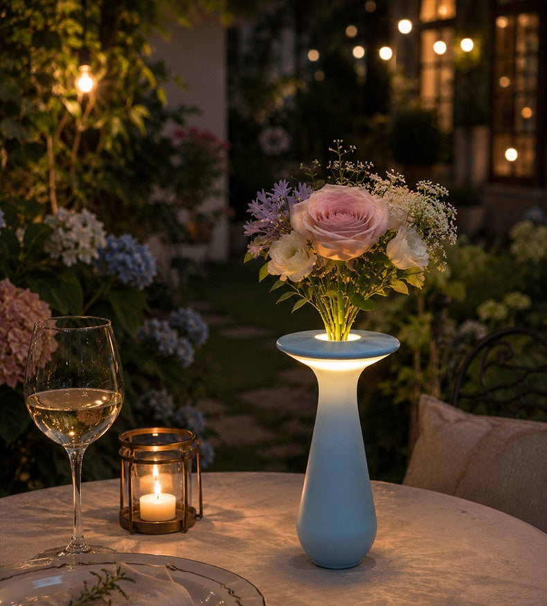 Rechargeable Flower Vase Table Lamp | Touch Dimming | 2700K Warm Glow