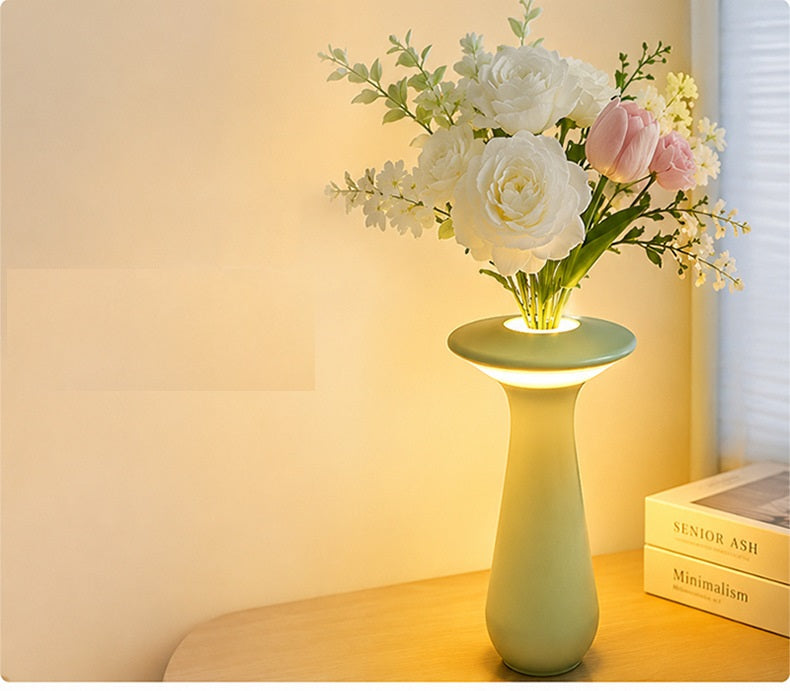 Rechargeable Flower Vase Table Lamp | Touch Dimming | 2700K Warm Glow