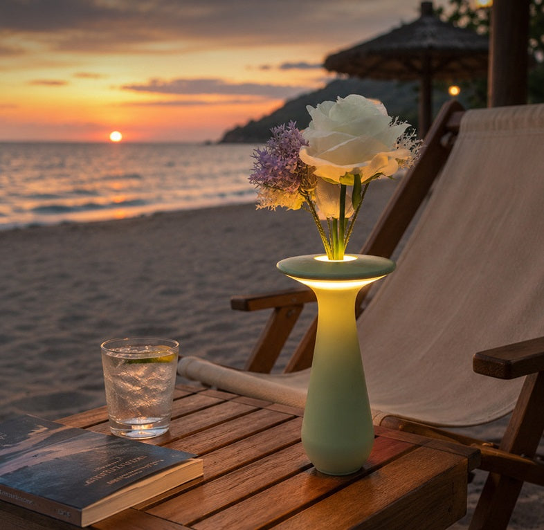 Rechargeable Flower Vase Table Lamp | Touch Dimming | 2700K Warm Glow