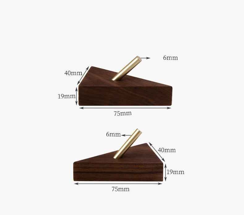 4 Pack Walnut Wooden Wall Hooks for Towel Clothes Hanging Key Holder