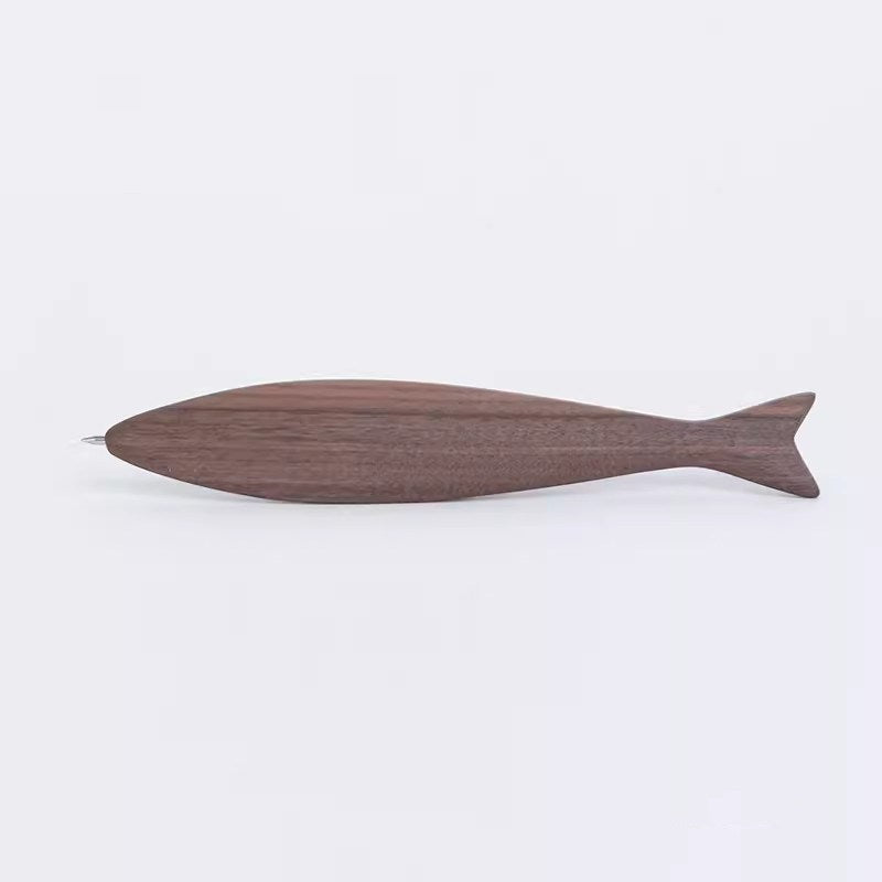 Black Walnut Wood Fish Pen – Gel Pen with Uni UMR-85 Refill 0.5mm