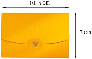 Kraft Mini Gift Card Envelopes with Gold Heart Shaped Clasp 48 Pack