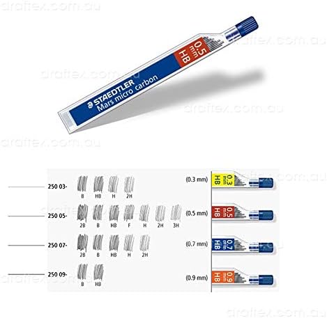 Staedtler Mars Micro Carbon pencils 0.5mm Lead Refill 2B & HB