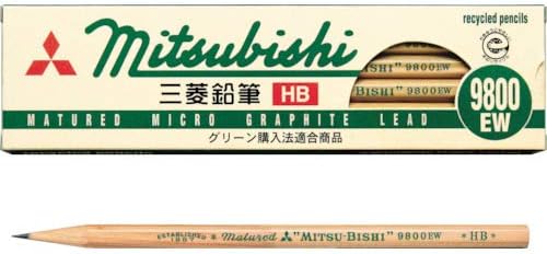 Mitsubishi Recycled Pencils,9800EW HB,12 Pack