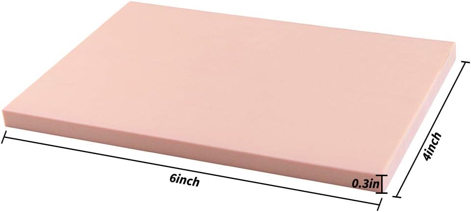 6 Pack Pale Pink Rubber Stamp Carving Blocks Brick 4"x6"