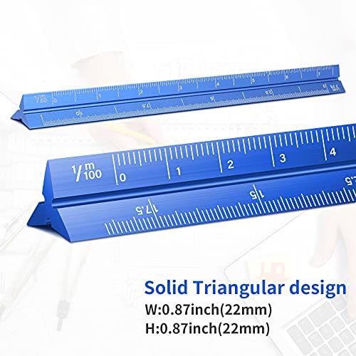 4 Colors Pocket Architectural Scale Rulers 6 Inch