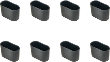 8Pcs Oval Chair Leg Caps PVC Furniture Pad Black