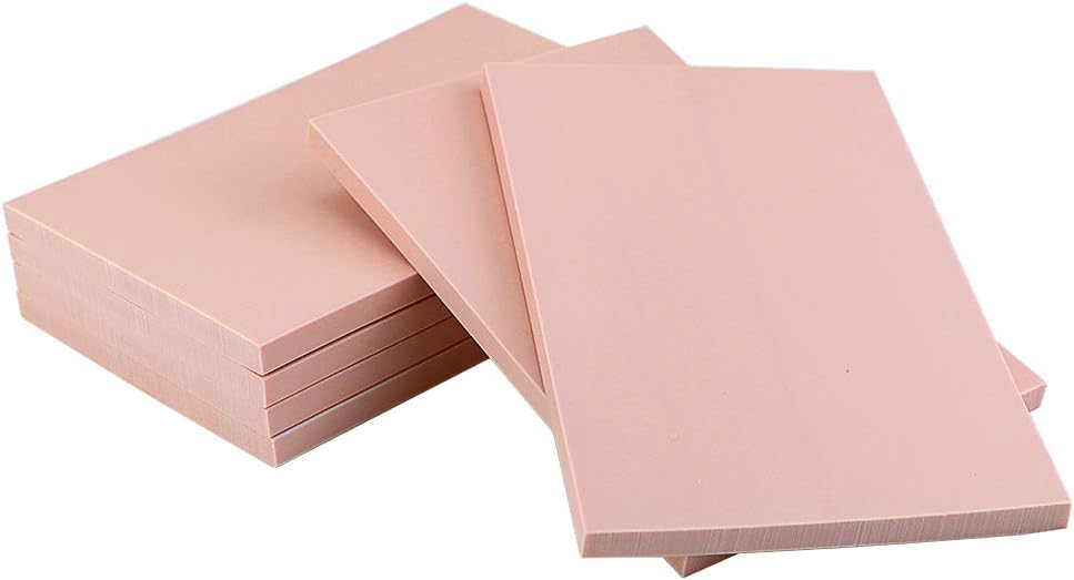 6 Pack Pale Pink Rubber Stamp Carving Blocks Brick 4"x6"