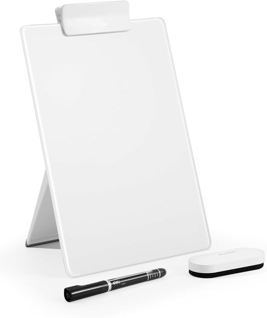 DELI NS125 Glass Desktop Whiteboard with Stand Storage Design