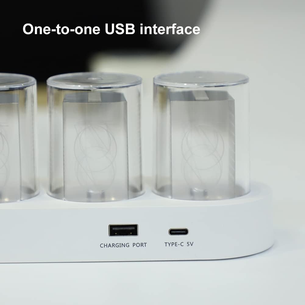 Simulation Nixie Tube Clock,RGB LED Desk Clock