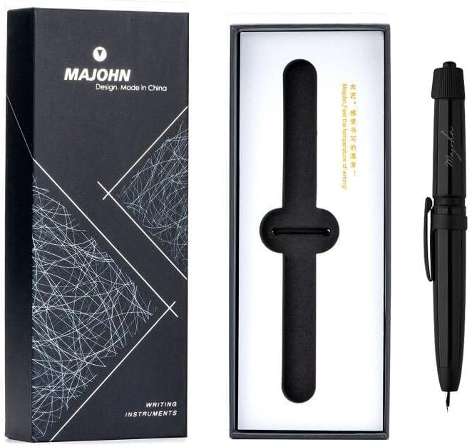 Majohn A3 Fountain Pen Retractable Extra Fine Nib with Converter Case Set