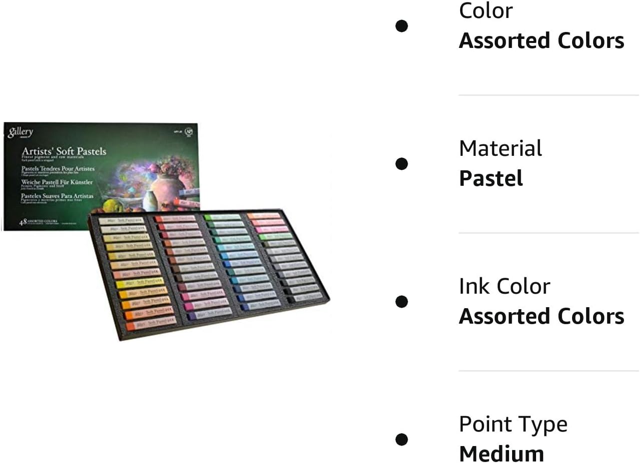 Mungyo Gallery Soft Pastel Squares Cardboard Box Set of 48-Assorted Colors