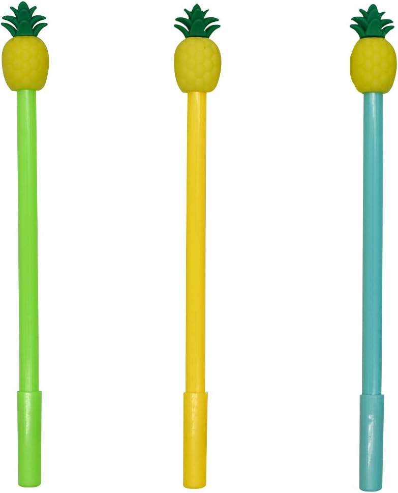 12PCS Cute Pineapple Fruit Gel Pens Black Ink 0.5mm