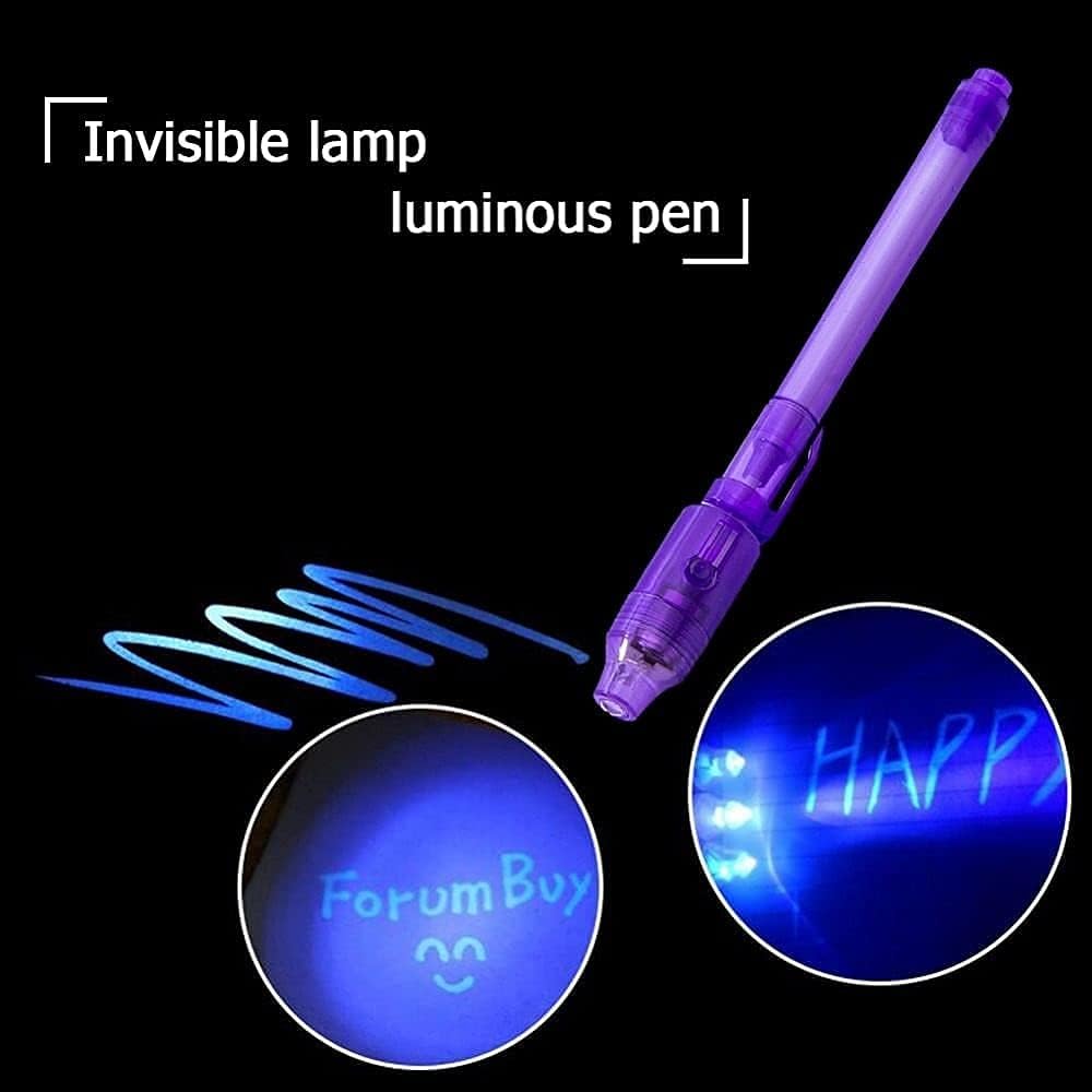 7pcs Invisible Ink Spy Pen with UV Light for Kids Secret Message