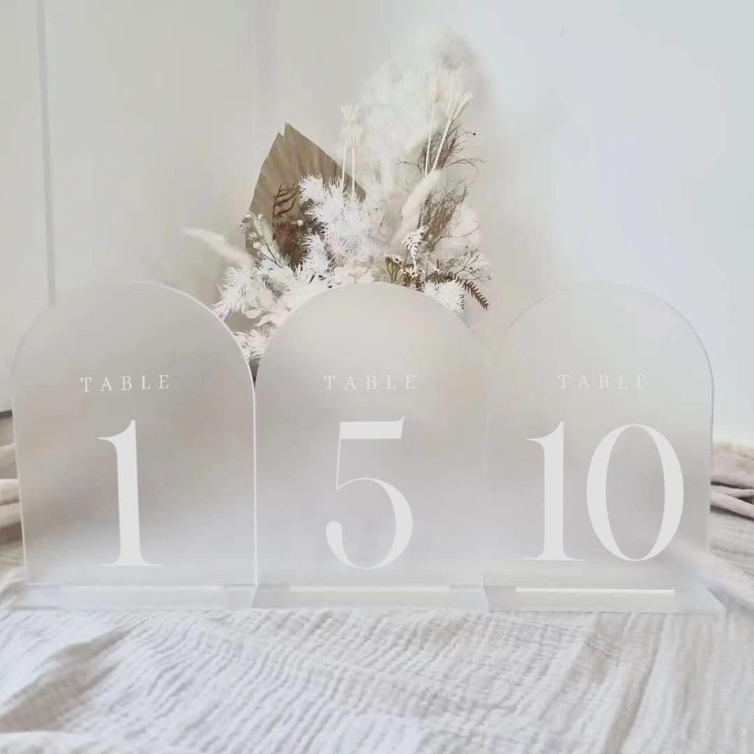 Frosted Arch Acrylic Table Numbers 1-10 for Wedding Reception,5x7 INCH