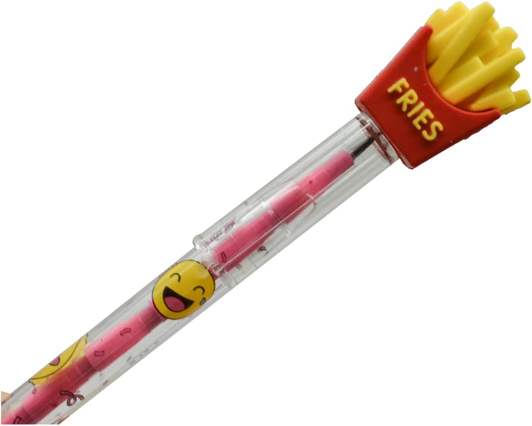 12PCS Food Stackable Pencils Hamburger Ice Cream Cola with 64 Refills