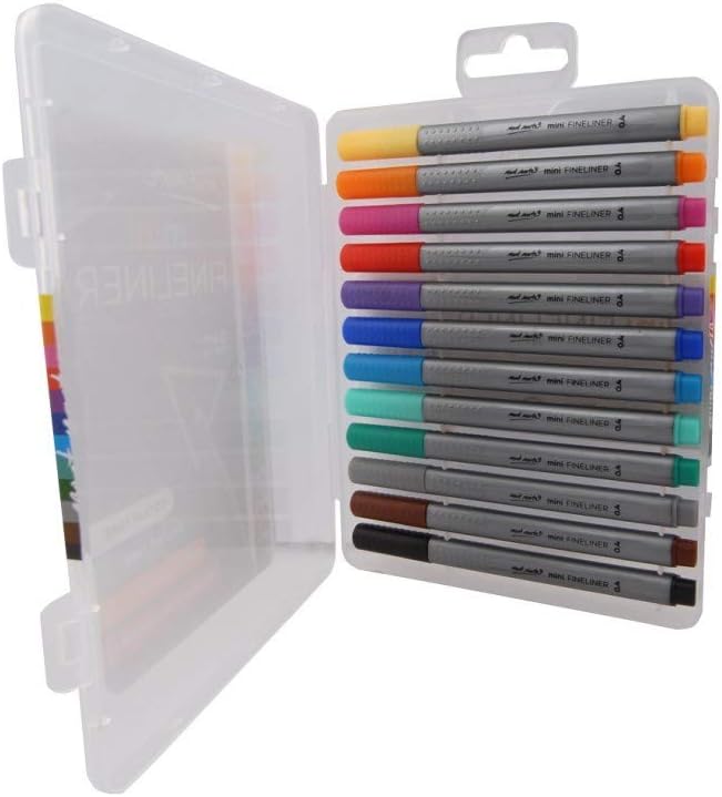 Mont Marte Mini Fineliner 12pcs Set,Tri Grip,Odour Free
