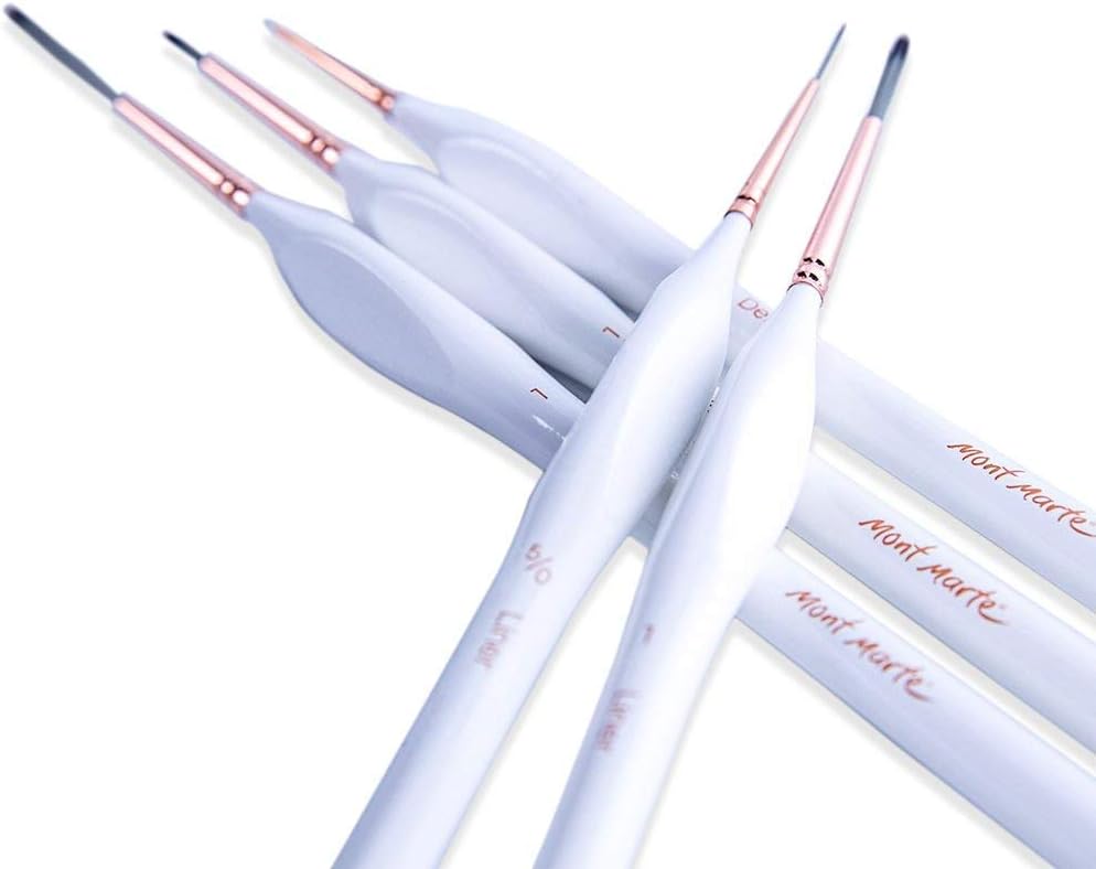 Mont Marte 5pcs Detailed Liner Artist Taklon Brush Set