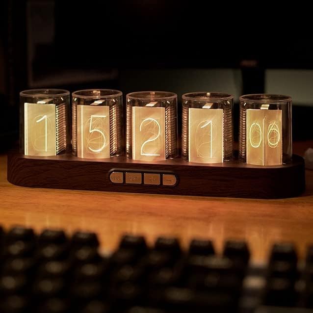 Simulation Nixie Tube Clock,RGB LED Desk Clock