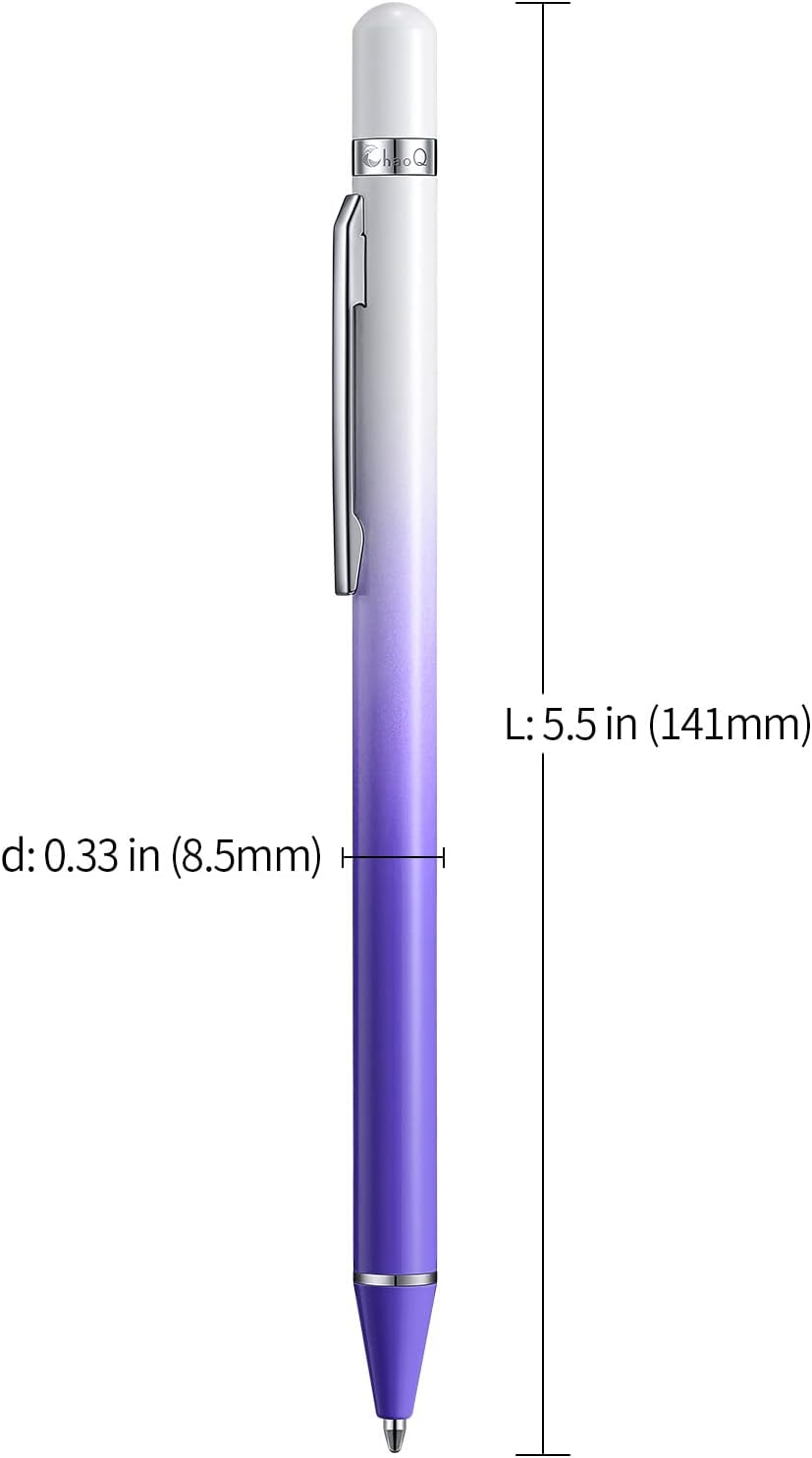 3 Pack Metal Ballpoint Pens with 6 Refills (Pink,Purple,Blue) - TTpen