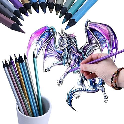 12pcs Metallic Colored Drawing Pencils