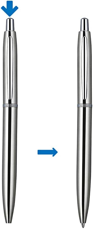 3Pcs Retractable Stainess Steel Metal Ballpoint Pens,6 Replaceable Refills