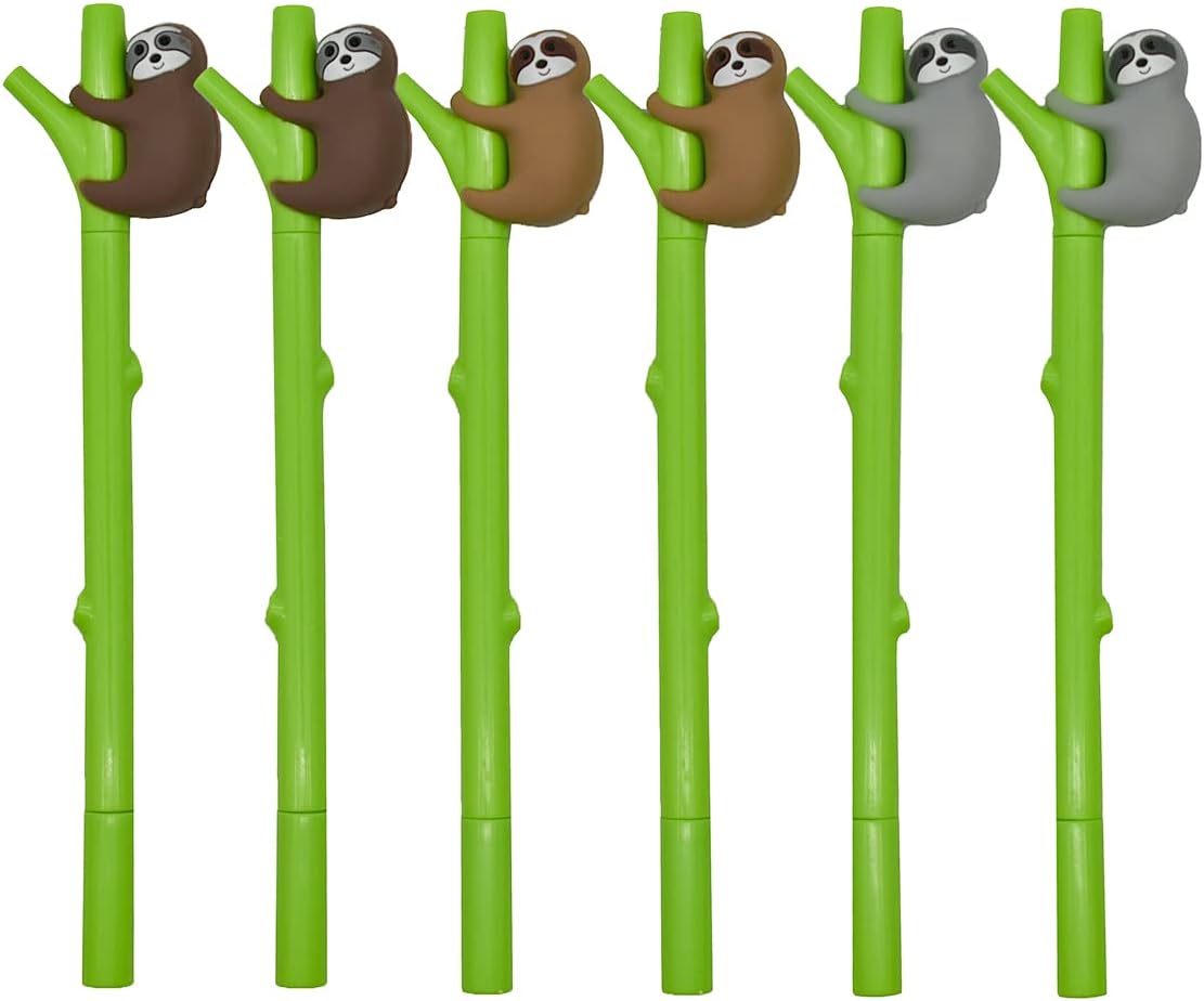 9PCS Cute Sloth Pens Kawaii Bradypod Climbing Tree Pens 0.5 mm