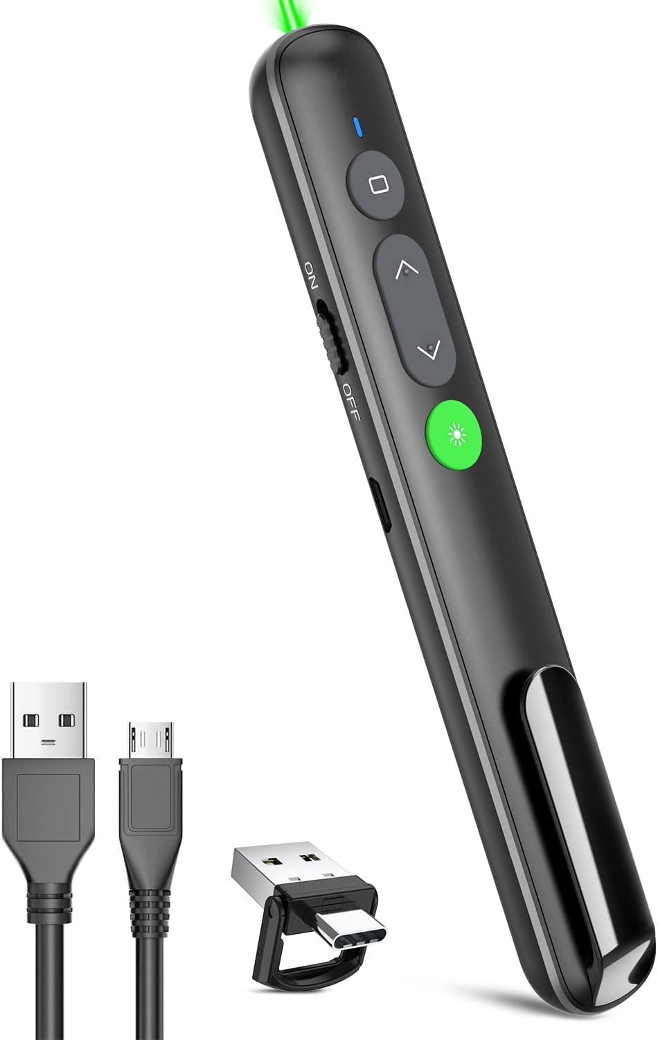 Red/Green Laser Presentation Clicker PowerPoint Wireless Presenter Remote