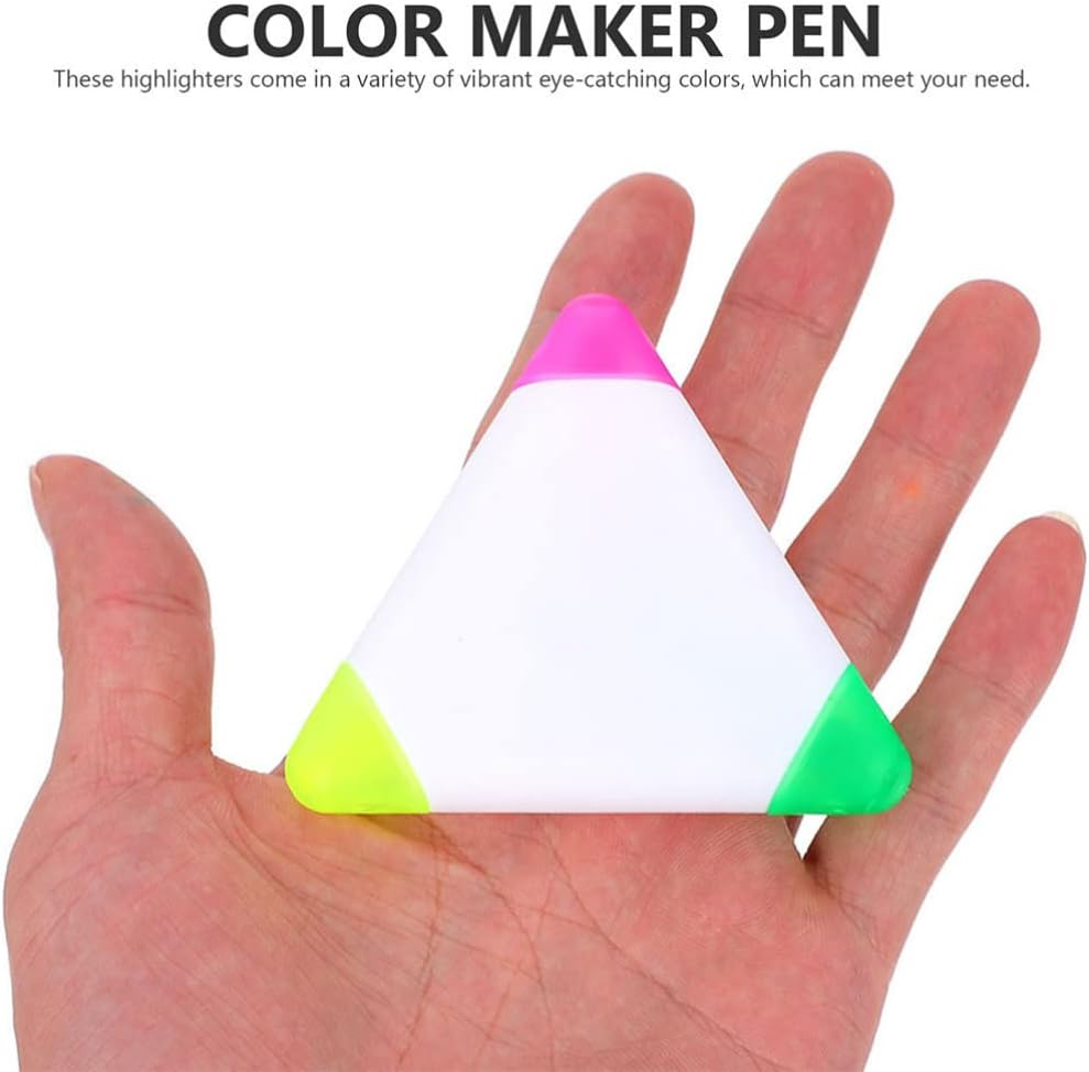 9pcs Triangle Shape Watercolor Highlighter Pens 3in1 Chisel Tip