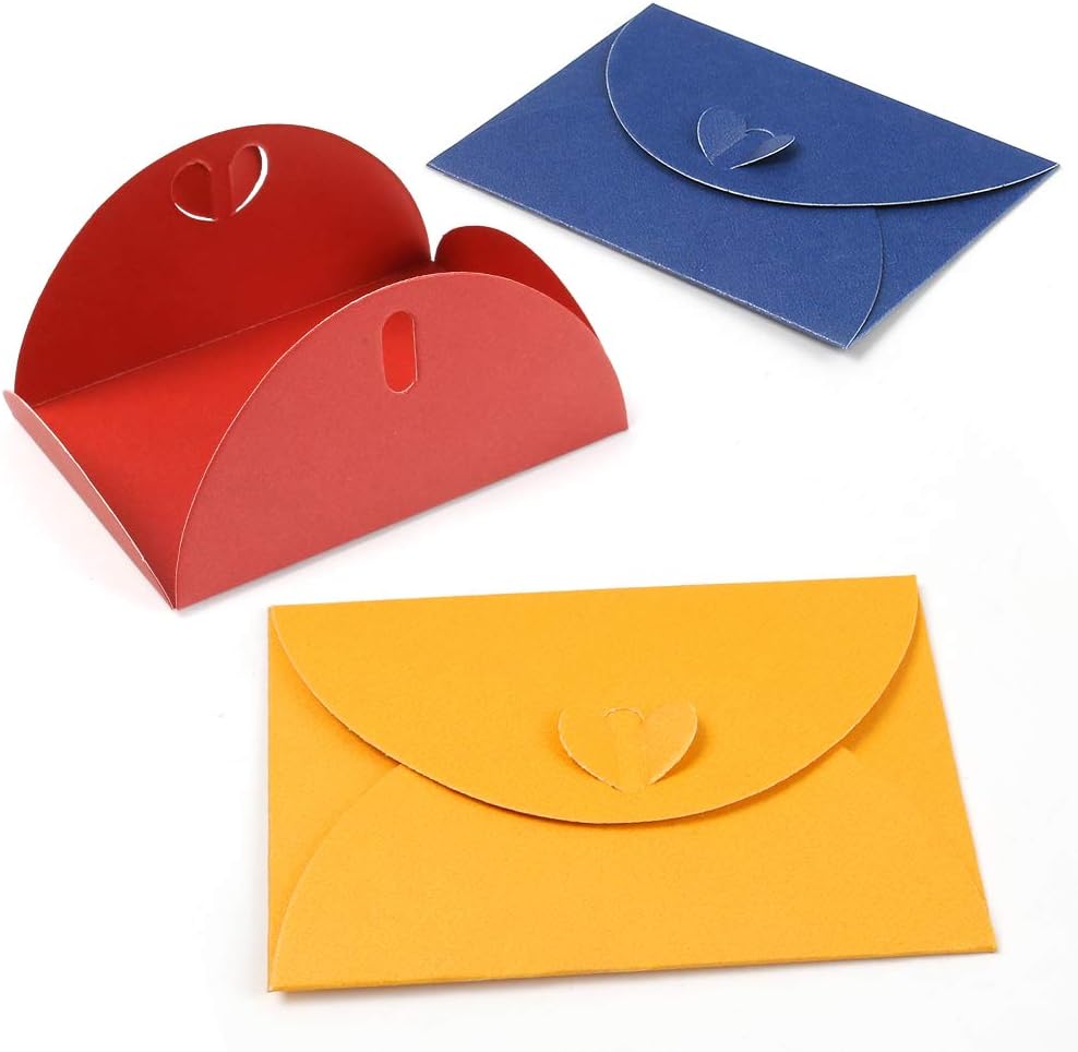 100pcs Mini Christmas Gift Card Envelopes with Heart Shaped Clasp